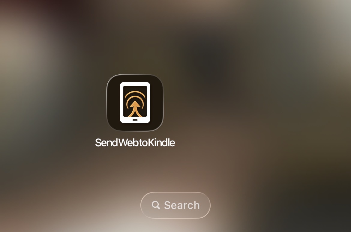 Send Web to Kindle app icon installed on iPhone home screen